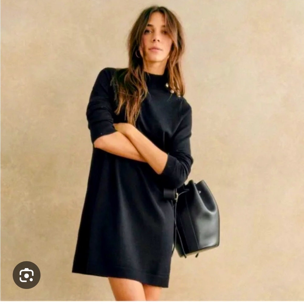sezane Jaelle wool sweater dress - black (like new)
